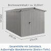 EcoStar Metallgerätehaus Euroline ESD7 graualuminium 214 x 310 cm 1-flg.