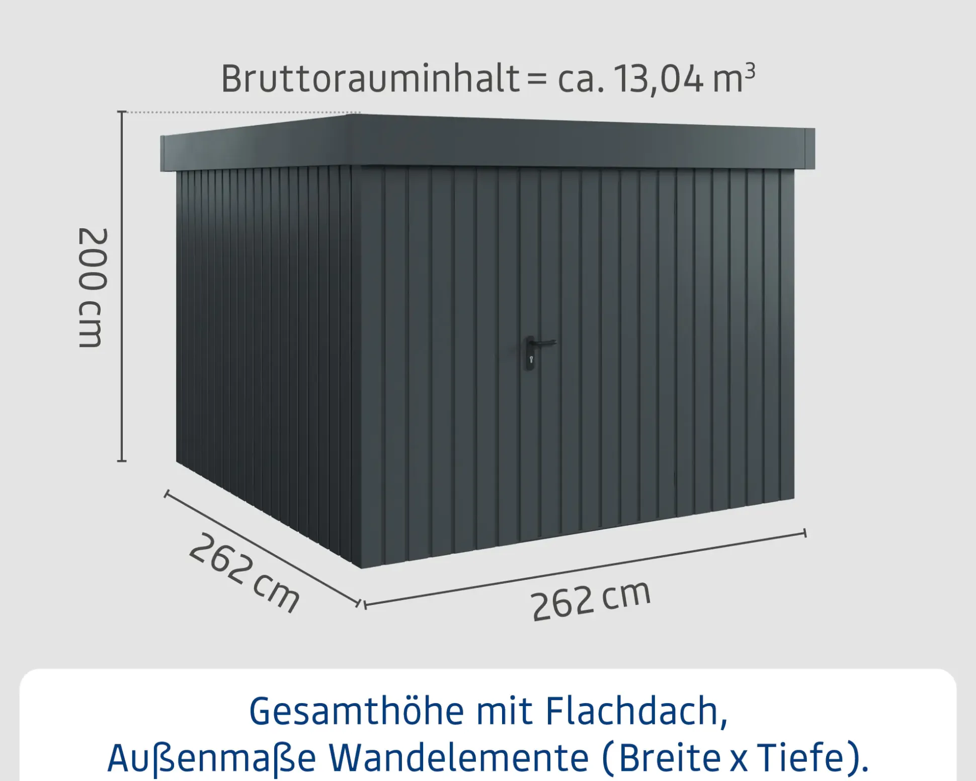 EcoStar Metallgerätehaus Euroline EFD10 anthrazit 262 x 262 cm 1-flg.
