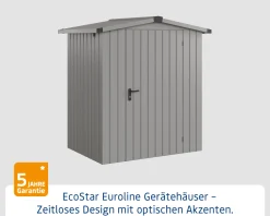 EcoStar Metallgerätehaus Euroline ESD1 graualuminium 166 x 118 cm 1-flg.