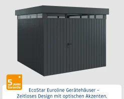 EcoStar Metallgerätehaus Euroline EFD10 LB anthrazit 262 x 262 cm 1-flg.