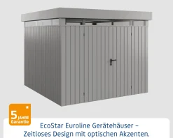EcoStar Metallgerätehaus Euroline EFD10 LB graualuminium 262 x 262 cm 2-flg.