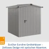 EcoStar Metallgerätehaus Euroline ESD2 graualuminium 166 x 166 cm 1-flg.