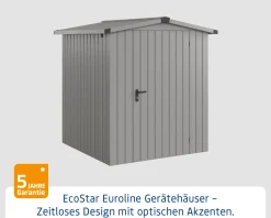 EcoStar Metallgerätehaus Euroline ESD2 graualuminium 166 x 166 cm 1-flg.