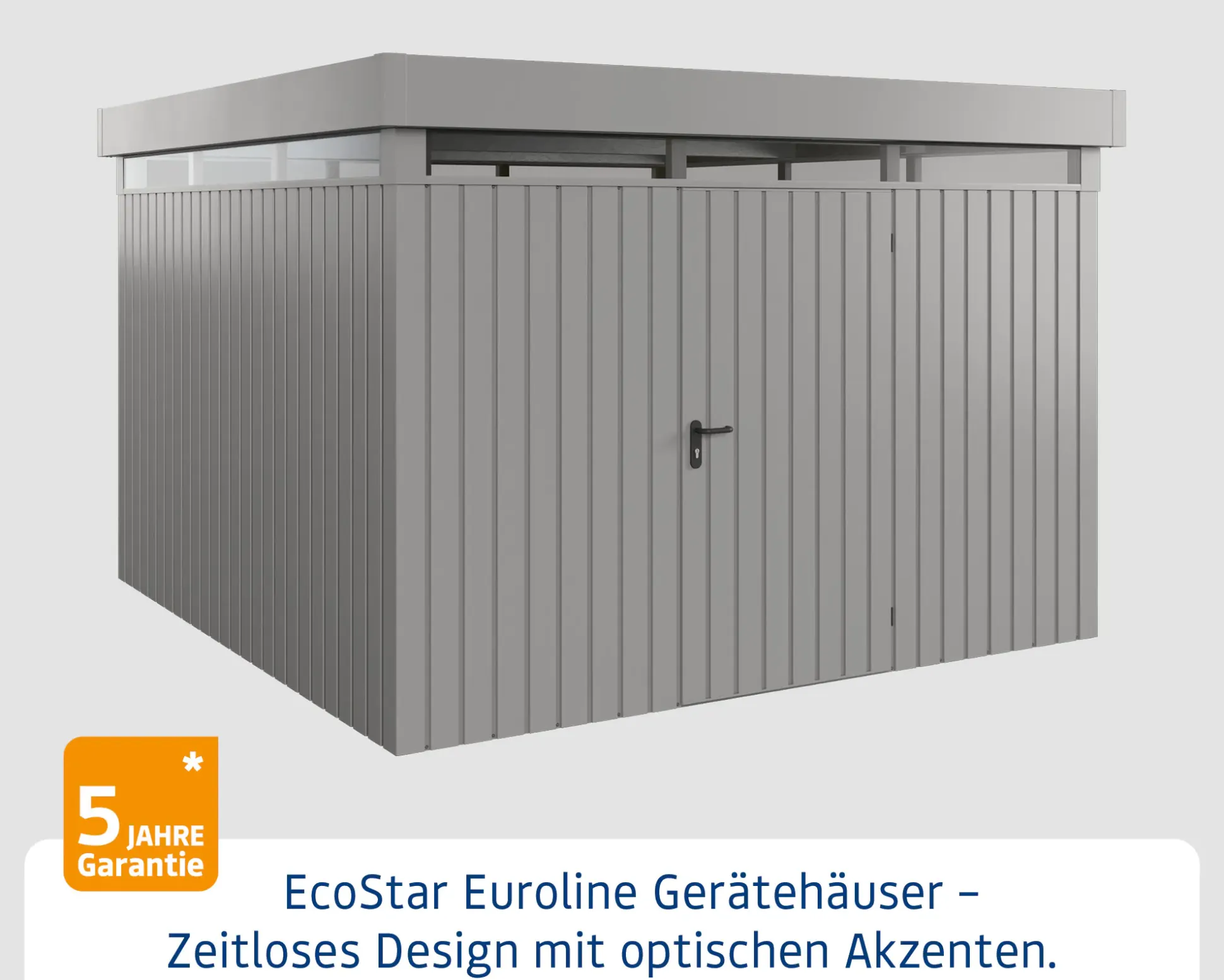 EcoStar Metallgerätehaus Euroline EFD14 LB graualuminium 310 x 310 cm 1-flg.