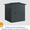 EcoStar Metallgerätehaus Euroline ESD2 anthrazit 166 x 166 cm 1-flg.