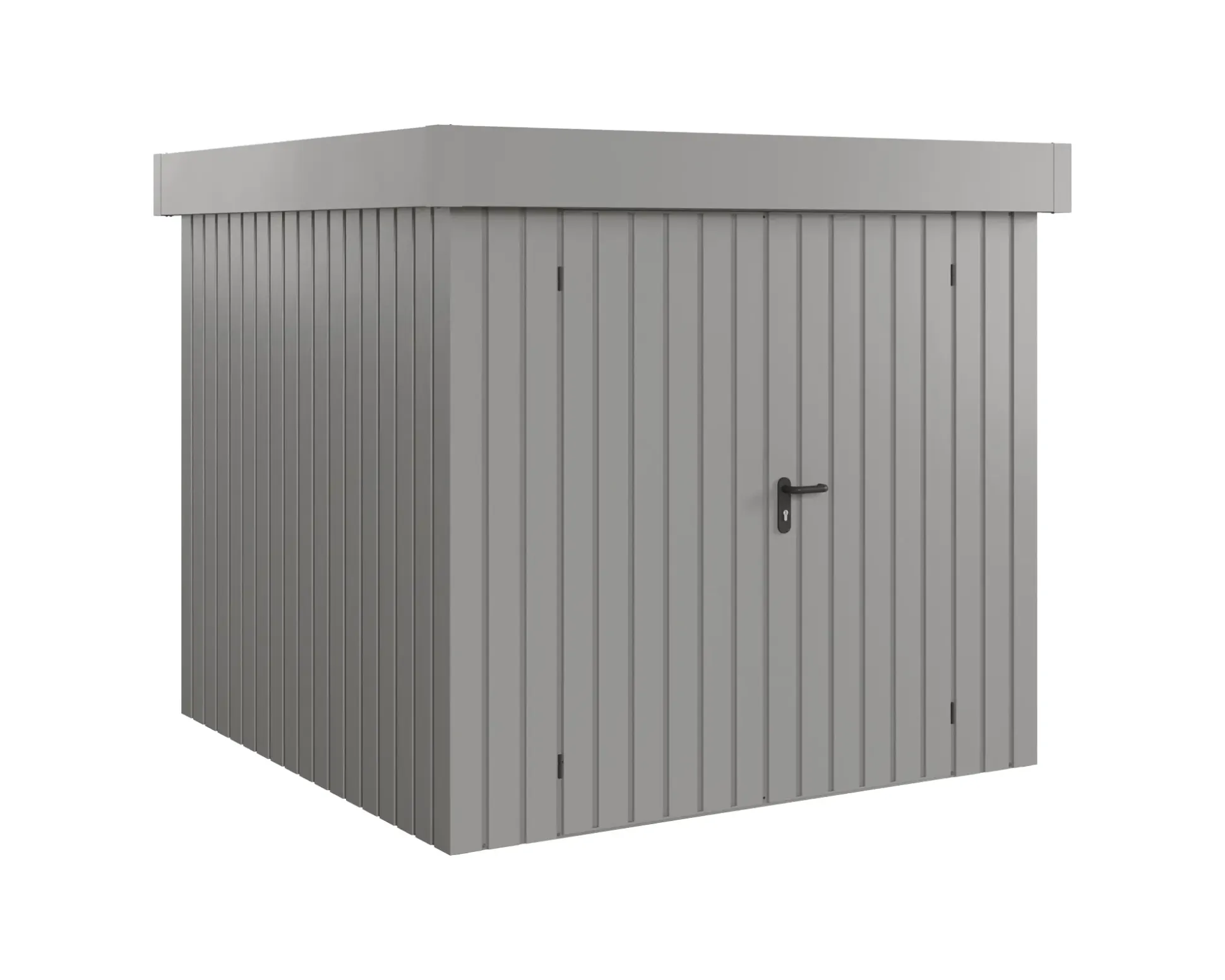 EcoStar Metallgerätehaus Euroline EFD5 aluminiumgrau 214 x 214 cm 2-flg.