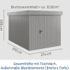 EcoStar Metallgerätehaus Euroline EFD7 graualuminium 214 x 310 cm 1-flg.