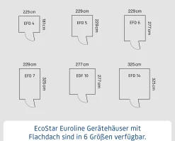 EcoStar Metallgerätehaus Euroline EFD7 LB graualuminium 214 x 310 cm 2-flg.