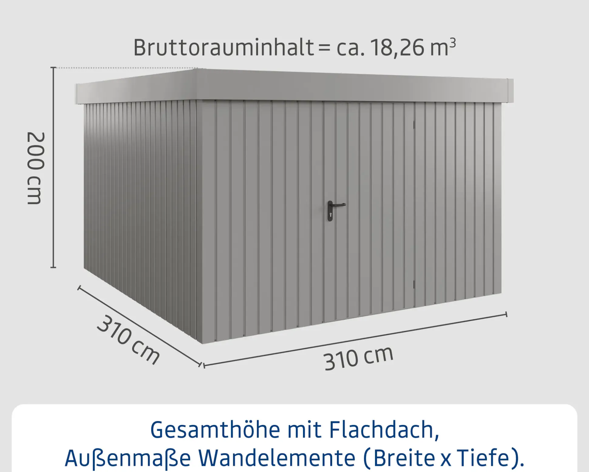 EcoStar Metallgerätehaus Euroline EFD14 graualuminium 310 x 310 cm 1-flg.