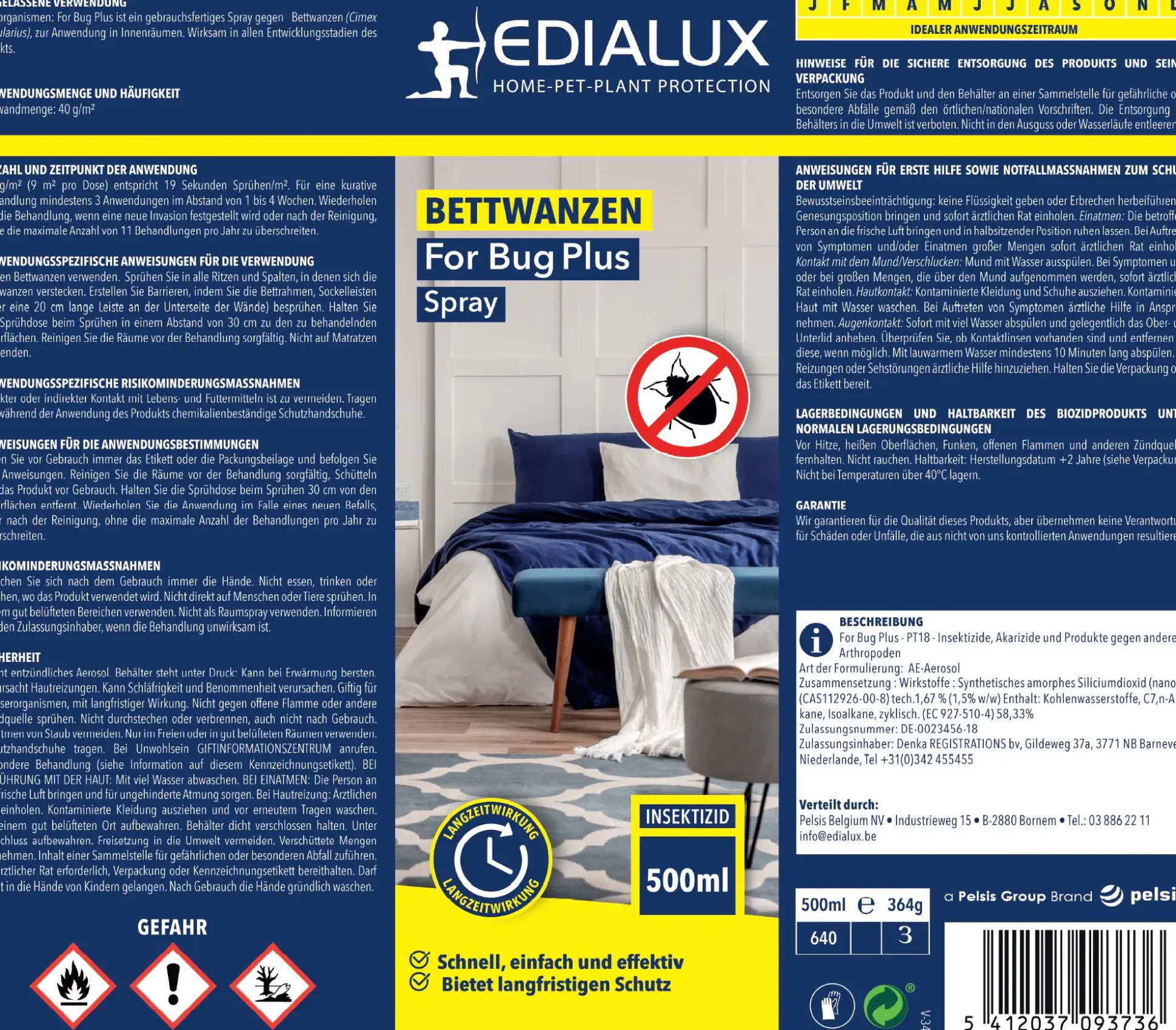 Edialux Bettwanzen Spray For-Bug Plus 500 ml