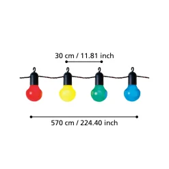 Eglo LED Lichterkette außen 5,7 m bunt Frosolone