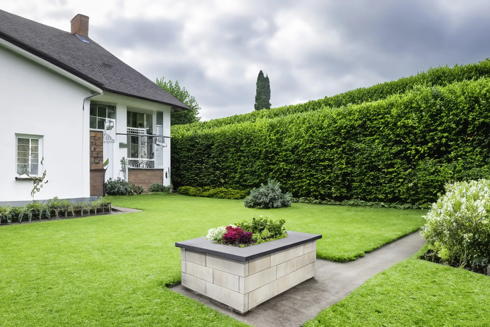 EHL Betonsteine Hochbeet Tribus CityPur 173 x 93 cm sandstein-nuanciert