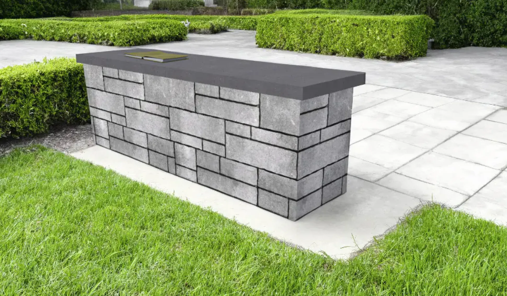 EHL Betonsteine Sitzbank Tribus CityPur 160 x 67 cm grau-anthrazit-nuanciert