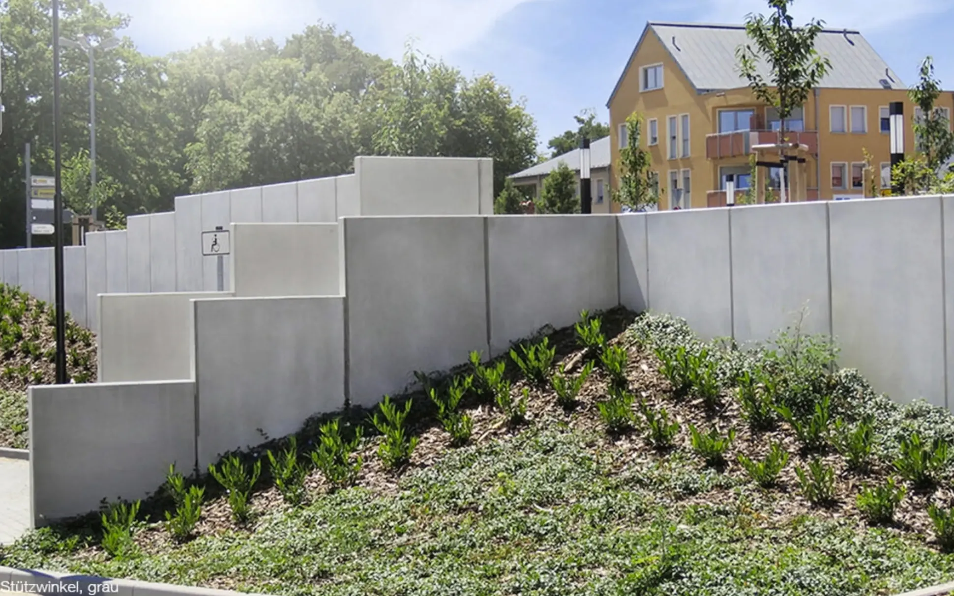 EHL L-Stein Ecke Beton 50 x 50 x 105 cm 2-teilig grau