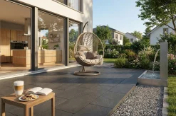 EHL Terrassenplatte Mesafino 40 x 40 x 4 cm basalt geflammt