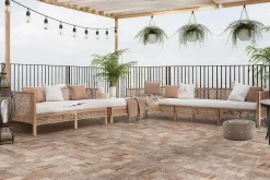 EHL Terrassenplatte Mosaik 60 x 60 x 4 cm braun beige