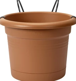 Elho Blumentopf + Halter Green Basics Ø 20 x 18,5 cm mild tonrot