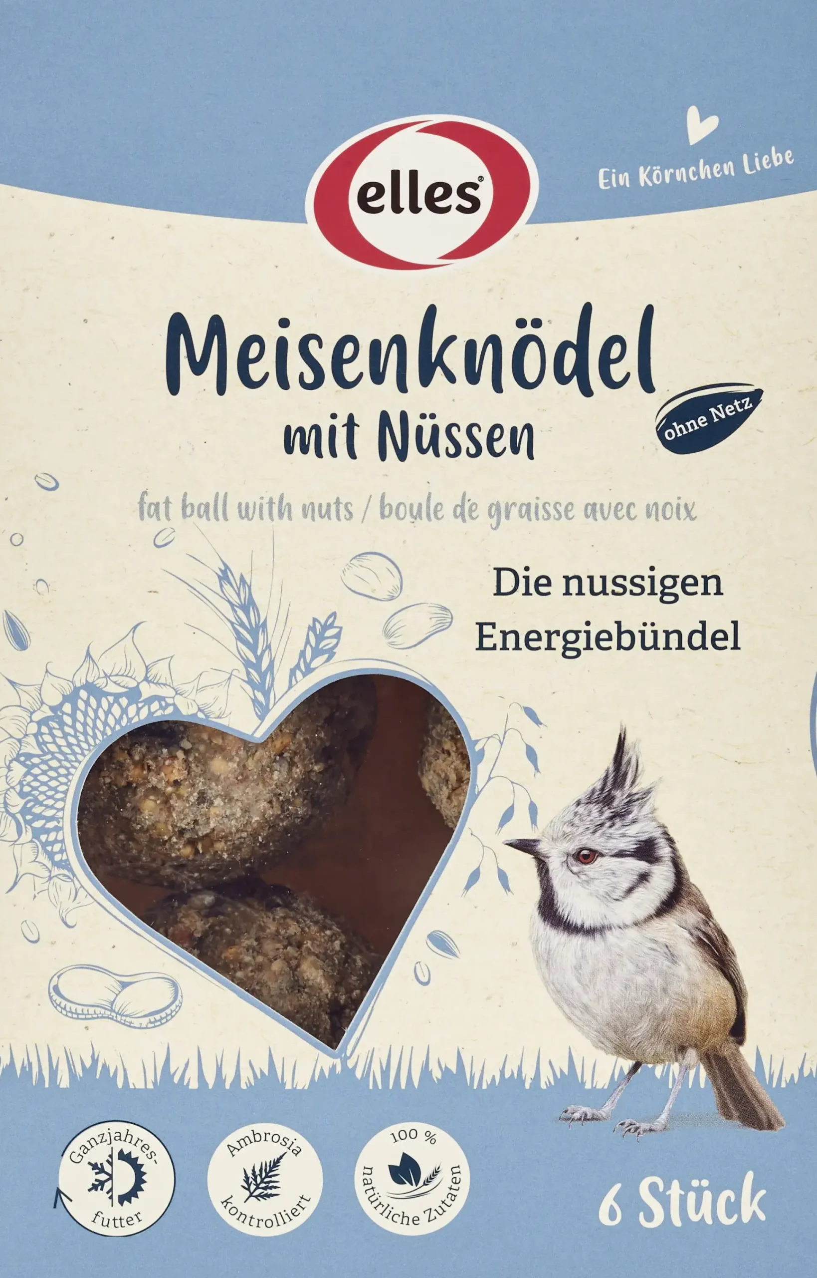 Elles Meisenknödel ohne Netz mit Nüssen 6 Stück
