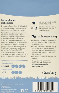 Elles Meisenknödel ohne Netz mit Nüssen 6 Stück