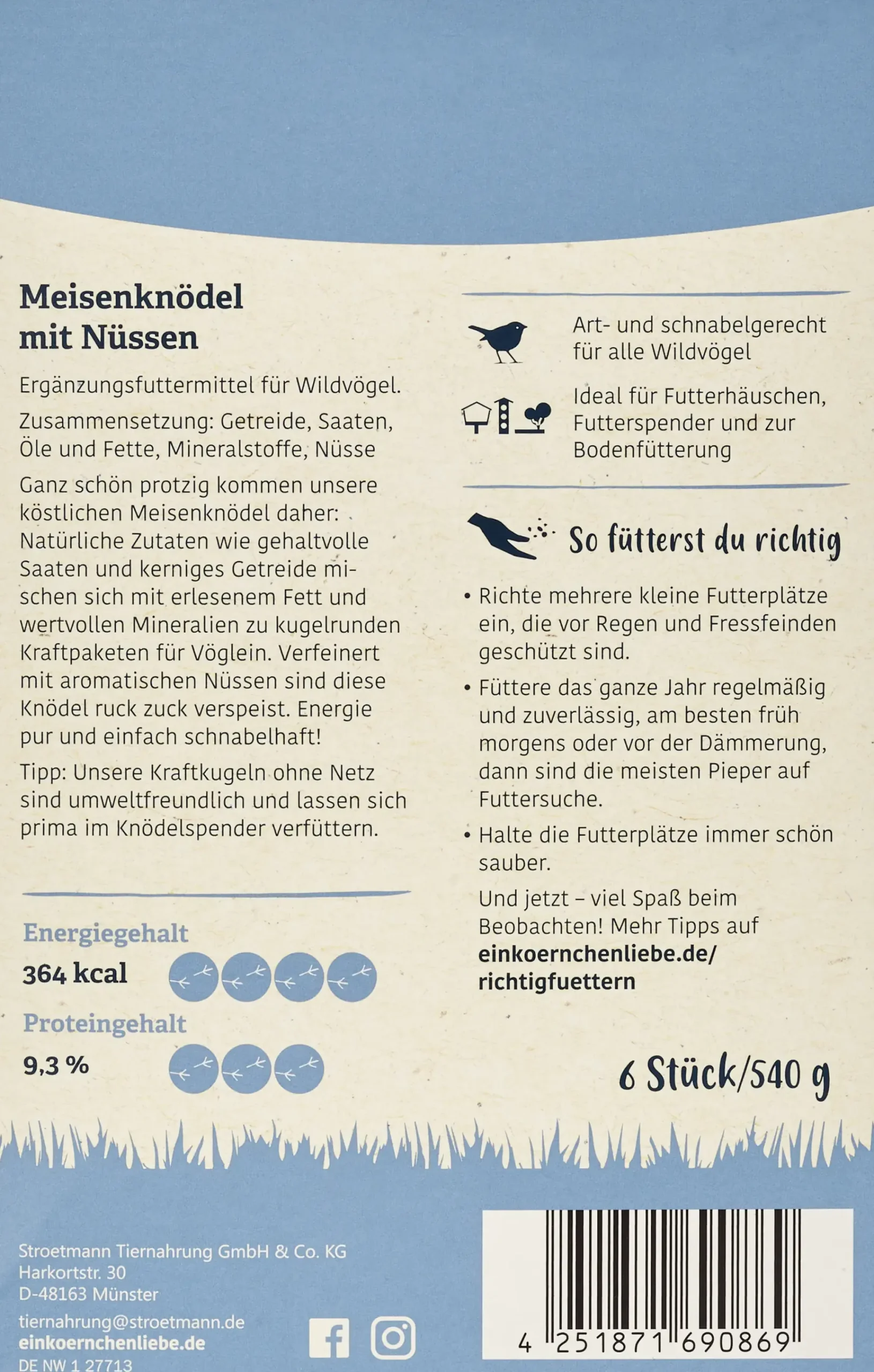 Elles Meisenknödel ohne Netz mit Nüssen 6 Stück