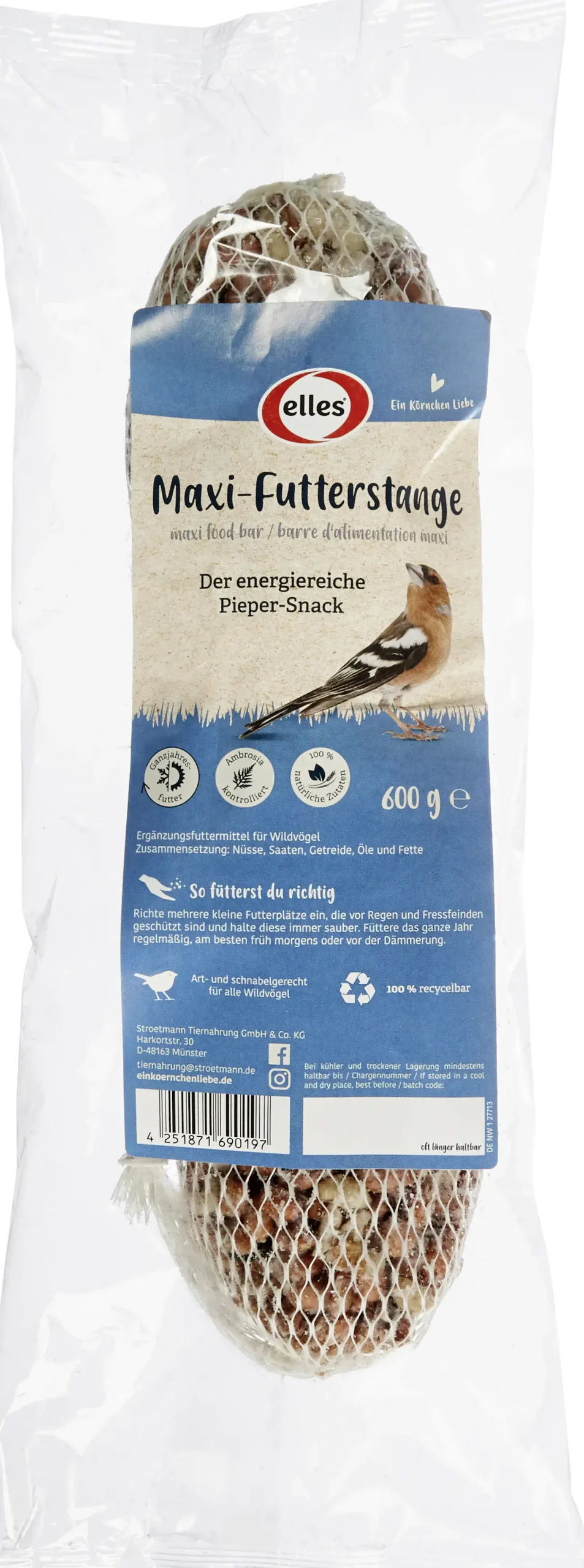 Elles Wildvogelfutter Maxifutterstange 600 g