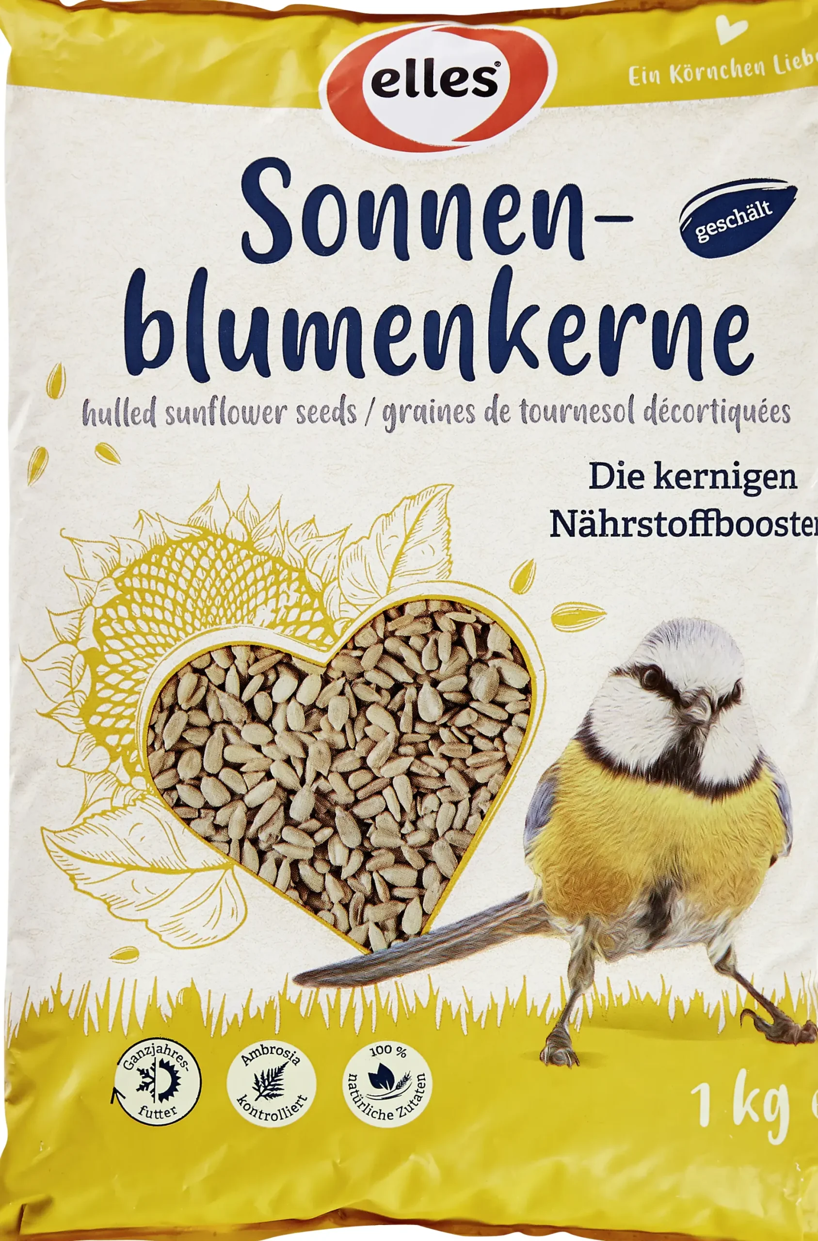 Elles Wildvogelfutter Sonnenblumenkerne geschält 1 kg