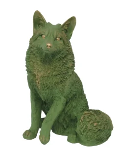 Figur Fuchs sitzend, Polyresin 48 x 30 x 29 cm grün