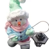 Figur Schneemann klein Pastell Polyresin 51 x 42 x 30 cm pastell