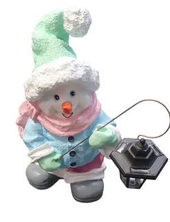 Figur Schneemann klein Pastell Polyresin 51 x 42 x 30 cm pastell