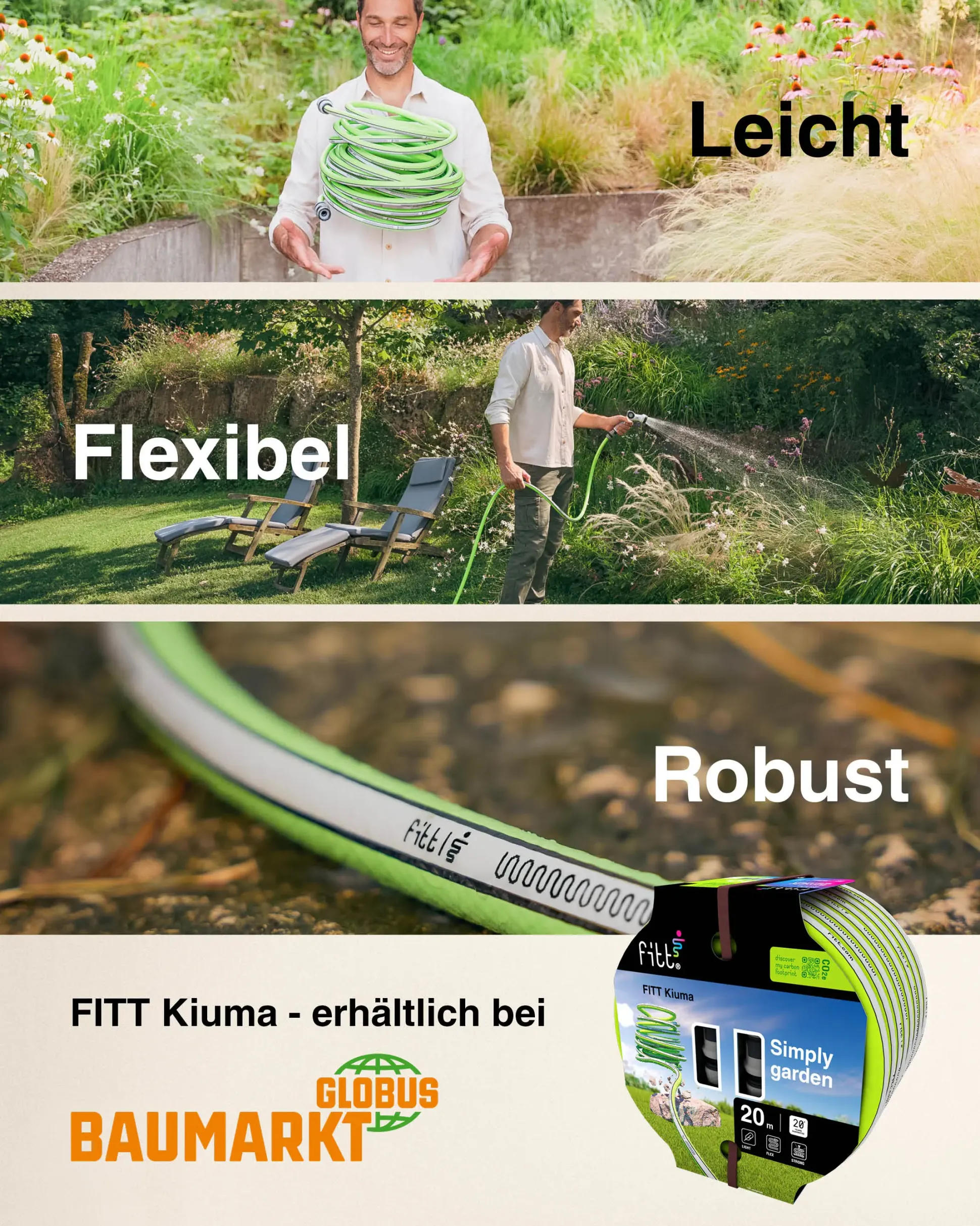Fitt Gartenschlauch Kiuma Lime 15 m Ø 13 mm (1/2")