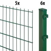 Floraworld Doppelstabmatten-Zaun Set Comfort 10 m 201 x 203 cm inkl. 6 Pfosten 260 cm moosgrün