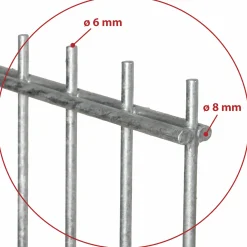 Floraworld Doppelstabmatten-Zaun Premium 251 x 203 cm feuerverzinkt 8/6/8