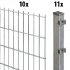 Floraworld Doppelstabmatten-Zaun Set Comfort 20 m 201 x 123 cm inkl. 11 Pfosten 180 cm feuerverzinkt