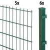 Floraworld Doppelstabmatten-Zaun Set 10 m 201 x 183 cm inkl. 6 Pfosten 240 cm moosgrün