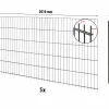 Floraworld Doppelstabmatten-Zaun Set Comfort 10 m 201 x 103 cm inkl. 6 Pfosten 160 cm anthrazit
