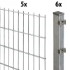 Floraworld Doppelstabmatten-Zaun Set 10 m 201 x 203 cm inkl. 6 Pfosten 260 cm feuerverzinkt
