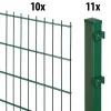 Floraworld Doppelstabmatten-Zaun Set Comfort 20 m 201 x 123 cm inkl. 11 Pfosten 180 cm moosgrün
