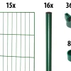 Floraworld Einstabmatten-Zaun Set Classic 30 m 200 x 175 cm inkl. 16 Pfosten 225 cm moosgrün