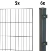 Floraworld Einstabmatten-Zaun Set Classic 10 m 200 x 175 cm inkl. 6 Pfosten 240 cm anthrazit