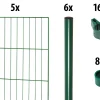 Floraworld Einstabmatten-Zaun Set Classic 10 m 200 x 150 cm inkl. 6 Pfosten 200 cm moosgrün