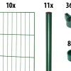 Floraworld Einstabmatten-Zaun Set Classic 20 m 200 x 150 cm inkl. 11 Pfosten 200 cm moosgrün