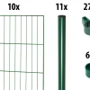 Floraworld Einstabmatten-Zaun Set Classic 20 m 200 x 125 cm inkl. 11 Pfosten 175 cm moosgrün