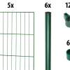 Floraworld Einstabmatten-Zaun Set Classic 10 m 200 x 100 cm inkl. 6 Pfosten 150 x 0,34 cm moosgrün