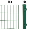 Floraworld Einstabmatten-Zaun Set Classic 30 m 200 x 175 cm inkl. 16 Pfosten 240 cm moosgrün