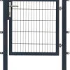 Floraworld Einzeltor Premium Doppelstabmatte 100 x 100 cm anthrazit inkl. Pfosten