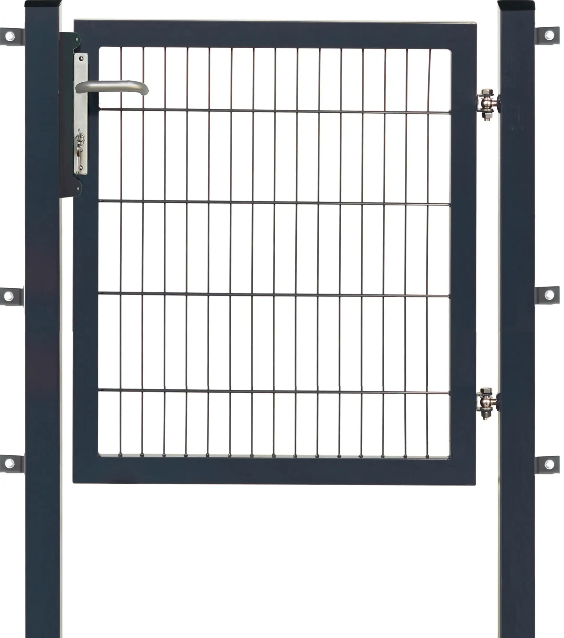 Floraworld Einzeltor Premium Doppelstabmatte 100 x 100 cm anthrazit inkl. Pfosten