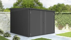Floraworld Fahrradgarage Premium 226 x 217 cm schwarz metallic