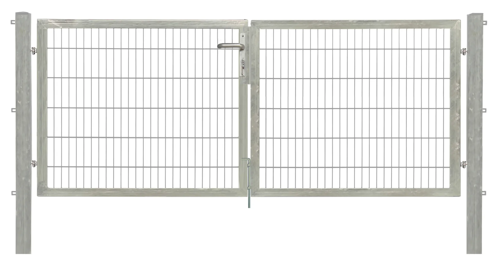 Floraworld Gartentor doppelflügelig Premium inkl. 2 Pfosten 300 x 120 cm feuerverzinkt