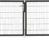 Floraworld Gartentor doppelflügelig Premium inkl. 2 Pfosten 300 x 120 cm anthrazit