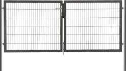 Floraworld Gartentor doppelflügelig Premium inkl. 2 Pfosten 300 x 120 cm anthrazit